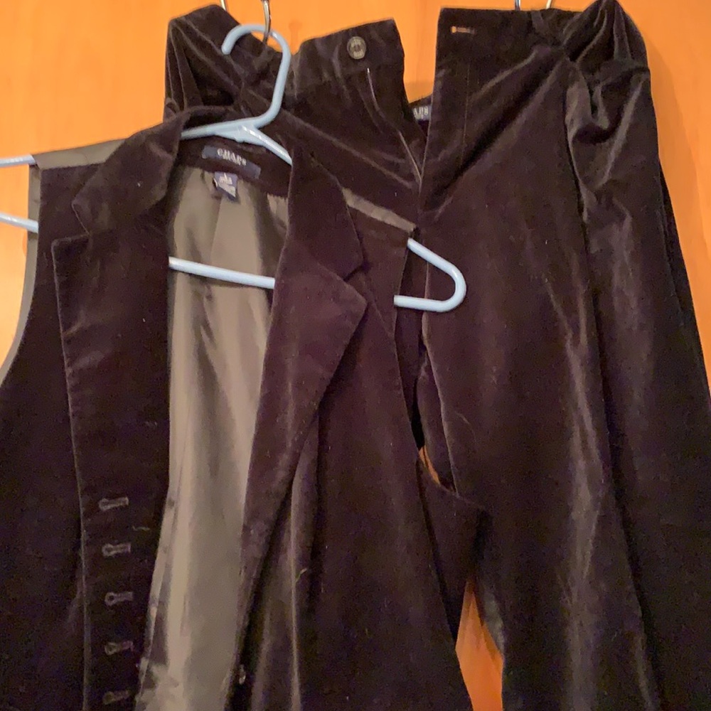 Pants and  vest. Black velvet